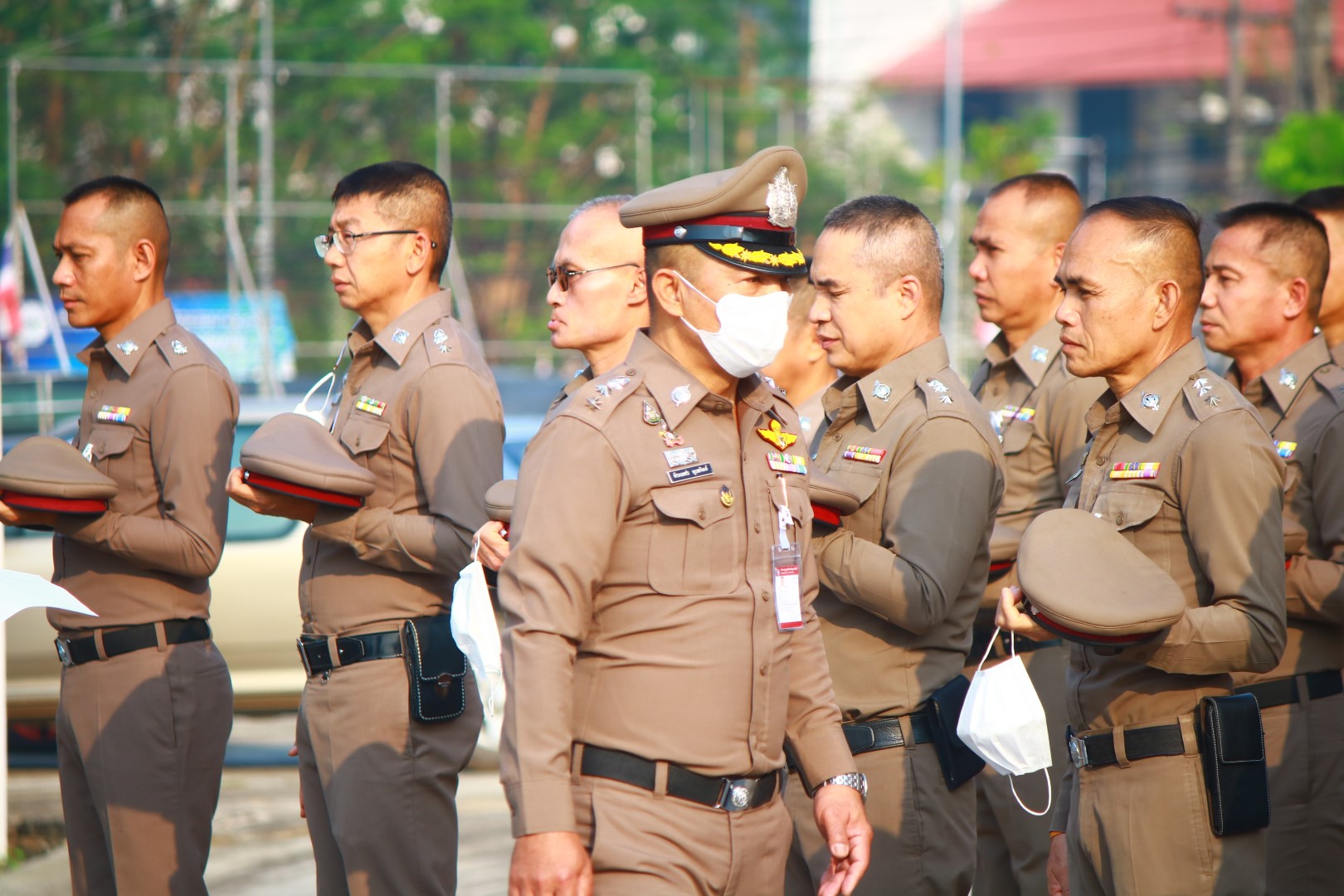 ภ.จว.อุตรดิตถ์ เข้าแถวเคารพธงชาติ และกวดขันความประพฤติและระเบียบวินัยข้าราชการตำรวจ