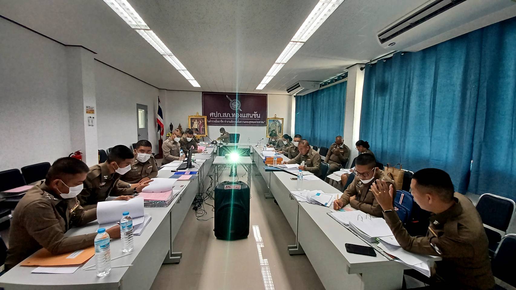 ตรวจราชการการปฏิบัติงานตามนโยบายการบริหารราชการของ ตร. สภ.ทองแสนขัน